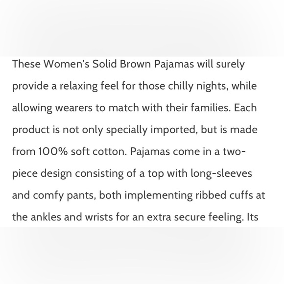 Leveret | Solid Brown Pajamas | L - Picture 11 of 11